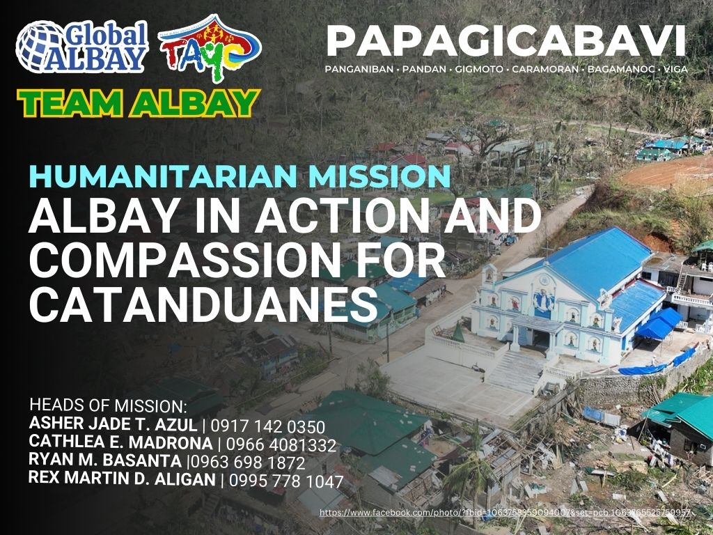 Team Albay revived for dispatch on humanitarian mission to the most ravaged towns of Catanduanes