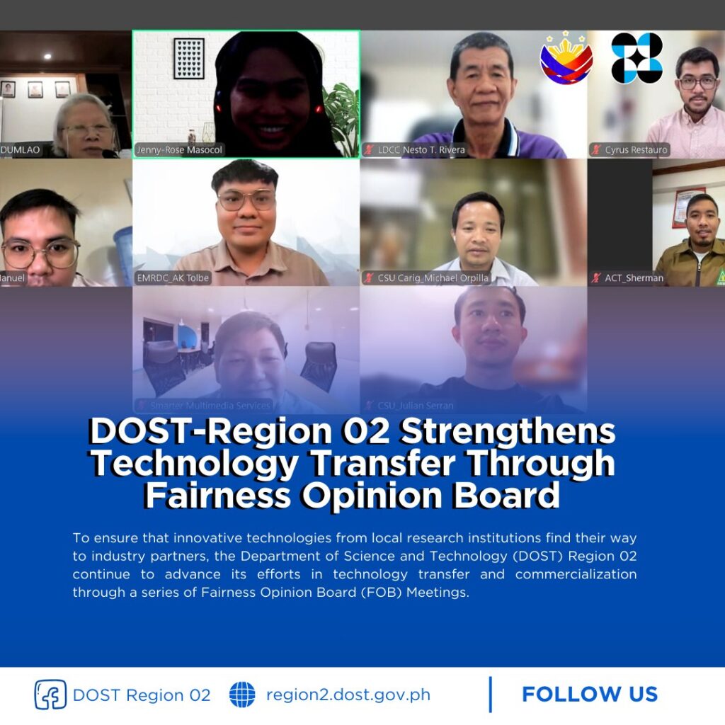 DOST REGION 2 STRENGTHENS TECHNOLOGY TRANSFER THROUGH FAIRNESS OPINION